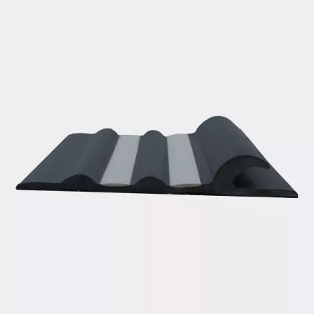 Bande de ragage Shark Fin Gris & Blanc | Protection Semi-Rigide
