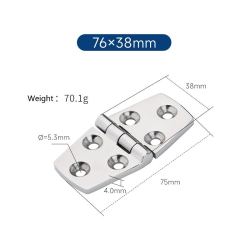 Charnière inox marine 76x38 mm pour bateau semi-rigide